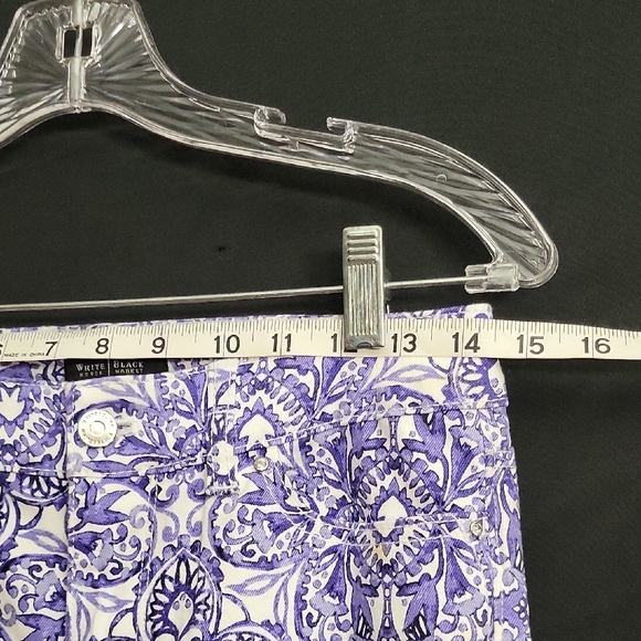 White House Black Market Purple Paisley-Print Ankle Pants - Picture 3 of 5